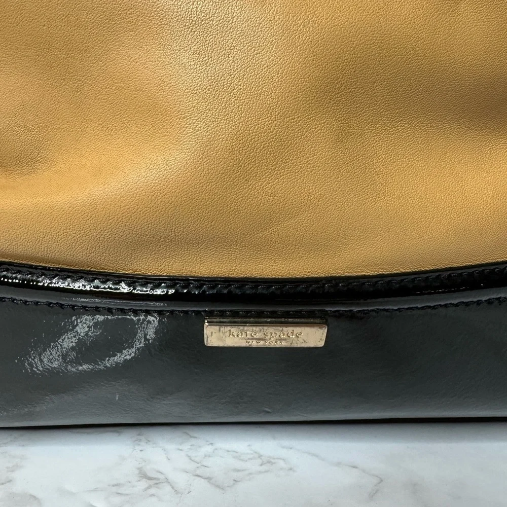 Vintage KATE SPADE Chelsea Park Porter Satchel/Shoulder in beige & black Leather